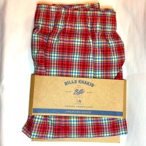 Bills Khakis Men’s Large Boxers Red Plaid USA NWT